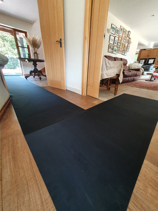 black van pack Neoprene floor runners are the perfect solution to high traffic areas where protection is needed from foot traffic, water and dirt. neoprene floor runners can be used on all types of flooring from carpet, tiles, wood and stone. Neoprene floor runners are waterproof and can be cut from 1m to 30m. Neoprene floor runners are waterproof but also wick moisture from shoes to stop it transferring into the property. they can be hung and dried over night ready for repeat usage.