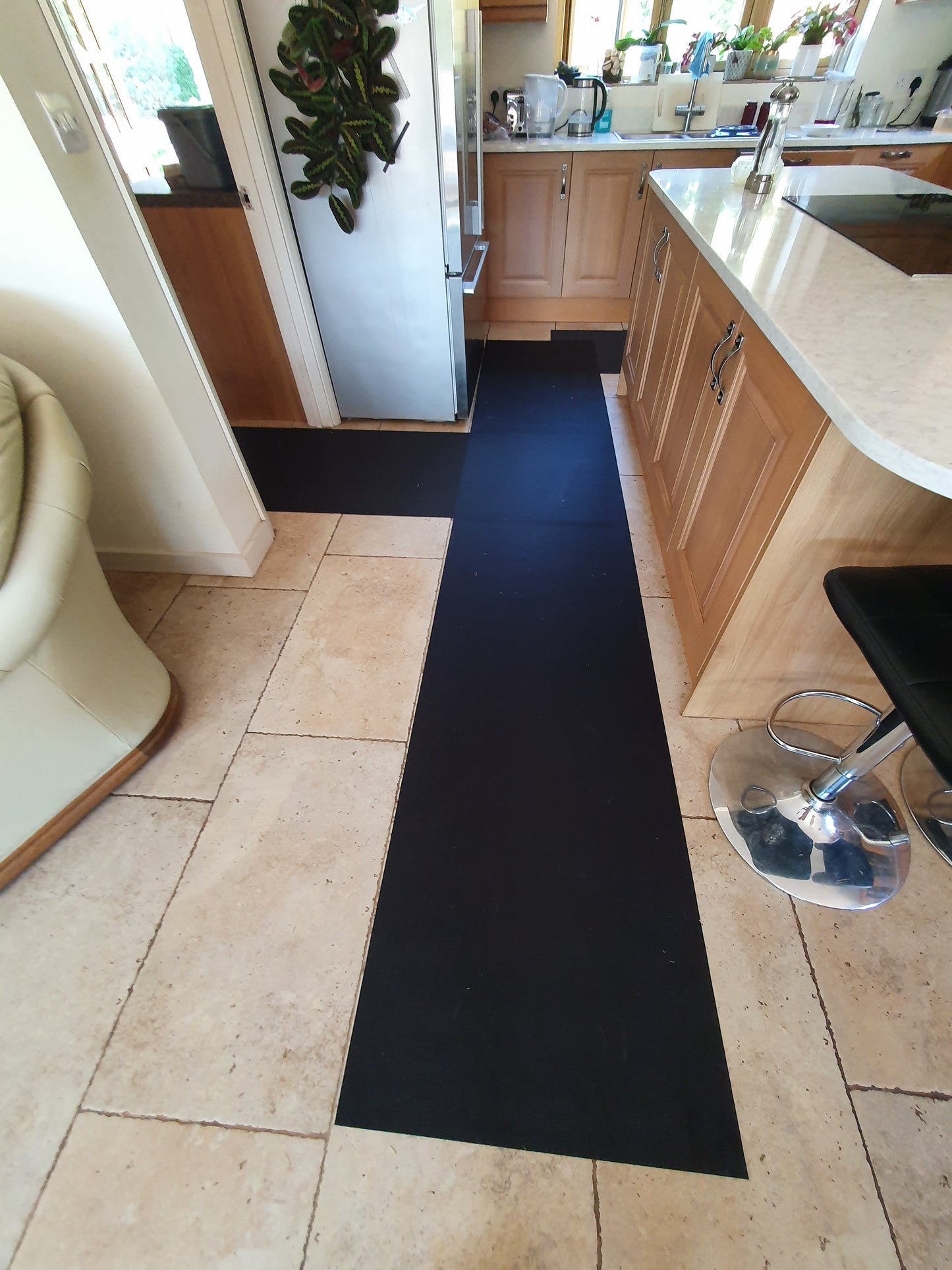 Bash Mat Black is the perfect solution for the professional who needs to protect a high end finished area from drops, spills and scratches. The Bash Mat gives a large working area of protection and will works as a knee pad or tool pad. Neoprene runners are waterproof but also wick moisture from shoes to stop it transferring into the property. They can be hung and dried over night ready for repeat usage again and again.